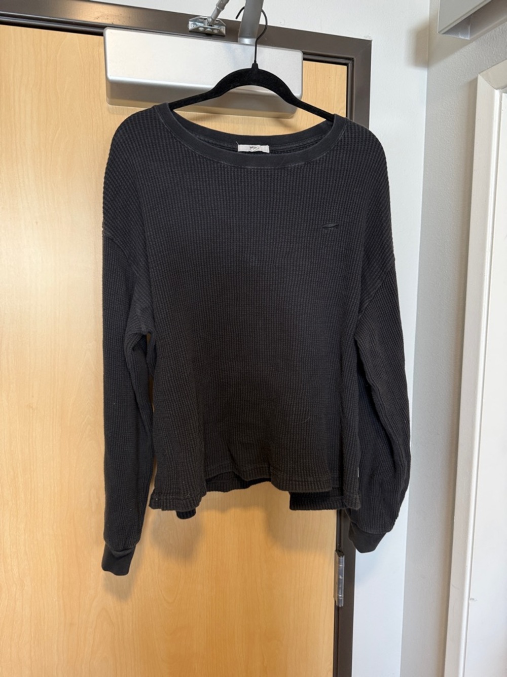 Vans Black Waffle-Knit Long Sleeve Tee